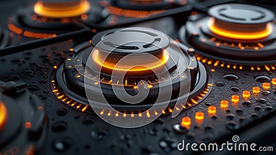 Precise Temperature Control with a Heat Gauge A Visual Guide to Setting the Perfect Warmth for Your Needs This High-Quality Image Stock Photo
