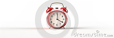 Precise Timekeeping An Alarm Clock Isolated On A White Background Displaying Stock Photo