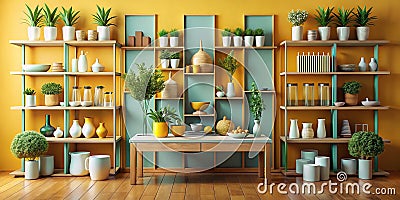 Precisely Positioned Objects A Stunning Visual Representation of Symmetry and Order in a Still Life Composition Stock Photo
