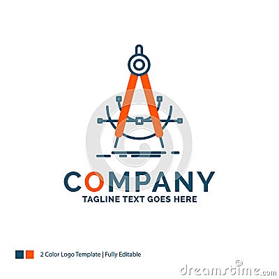 Precision, accure, geometry, compass, measurement Logo Design. B Vector Illustration