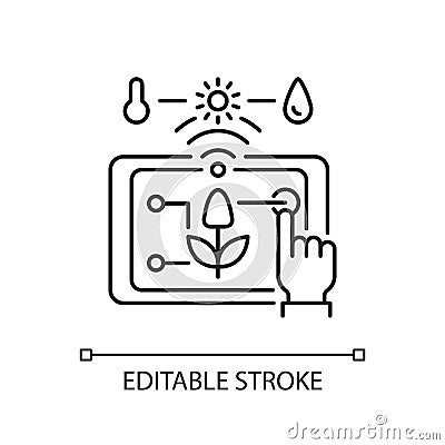 Precision agriculture linear icon Vector Illustration