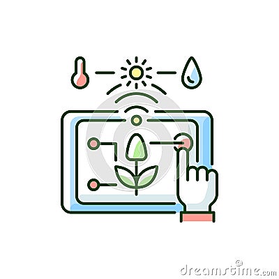 Precision agriculture RGB color icon Vector Illustration