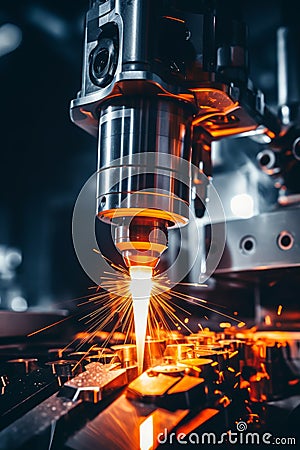 Precision cnc machining of rocket engine component aerospace industry complexity displayed Stock Photo