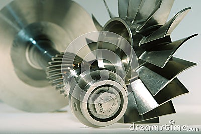 Precision engineered turbine Stock Photo