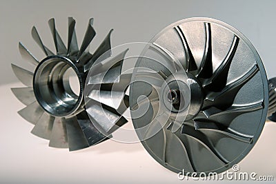 Precision engineered turbine Stock Photo