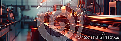 A precision engineering workshop with CNC machines and 3D printers, highlighting the tools used in creating intricate Stock Photo