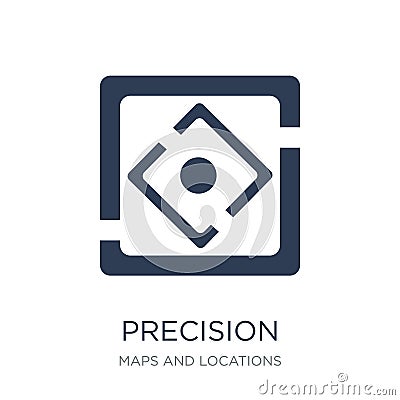 Precision icon. Trendy flat vector Precision icon on white background from Maps and Locations collection Vector Illustration