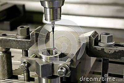 Precision measurement by sensing head Stock Photo