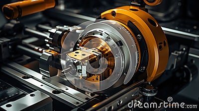 Precision in Motion: CNC Turning Machine Revealed Stock Photo