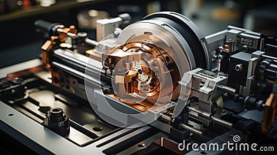 Precision in Motion: The CNC Turning Machine Unleashed Stock Photo