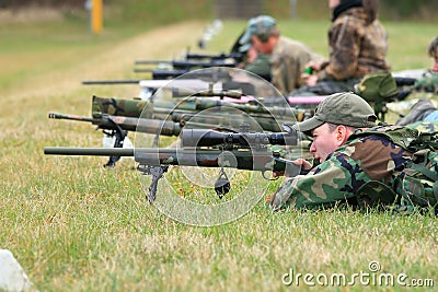 Precision Rifle Shoot Stock Photo