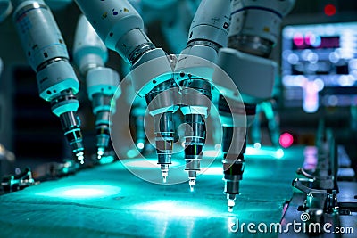 Precision Robotics in Manufacturing Stock Photo