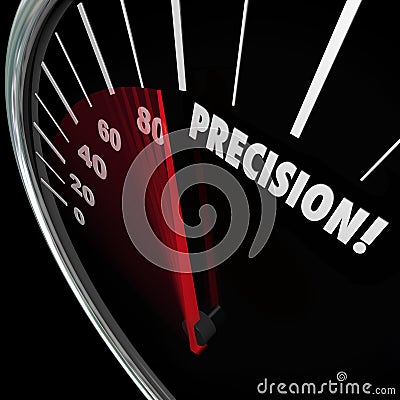 Precision Word Speedometer Accuracy Aim Perfect Targeting Stock Photo