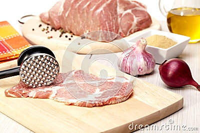 Precursors pork meat, Stock Photo