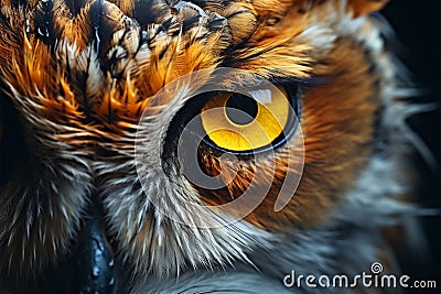 Predators portrait Wild hunter owl closeup, plumage, head, feathers Stock Photo