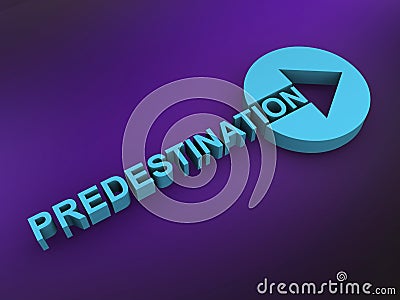 predestination word on purple Stock Photo