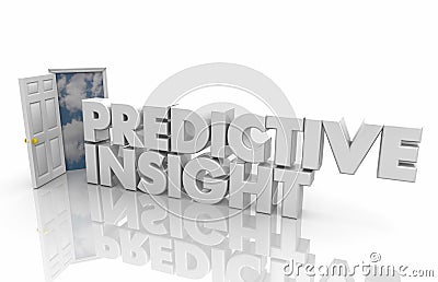 Predicitve Insight Open Door Intelligence Information Words 3d R Stock Photo