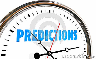 Predictions Future Forecast Clock Time Word Stock Photo
