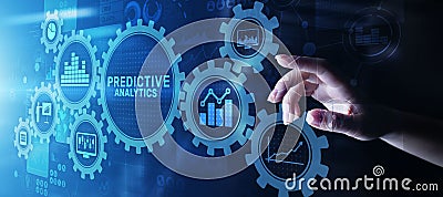 Predictive analytics Big Data analysis Business intelligence internet and modern technology concept on virtual screen. Stock Photo