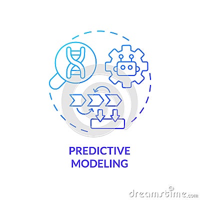 Predictive modeling blue gradient concept icon Vector Illustration