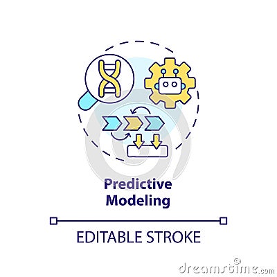 Predictive modeling concept icon Vector Illustration