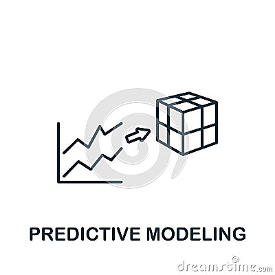 Predictive Modeling icon. Monochrome simple line Data Science icon for templates, web design and infographics Vector Illustration