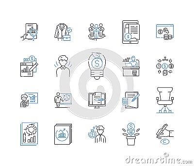Predictive Modeling line icons collection. Forecasting, Analysis, Algorithms, Machine Learning, Predictions, Modeling Vector Illustration