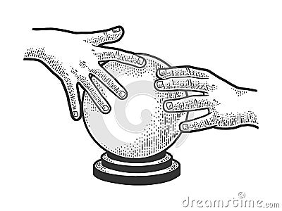 Predictor magic crystal ball sketch vector Vector Illustration