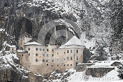 Predjama Castle in Postojna Cave, in the winter Stock Photo