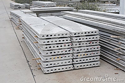 Prefab slab in construction site Stock Photo