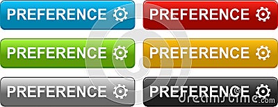 Preference buttons colorful on white Vector Illustration