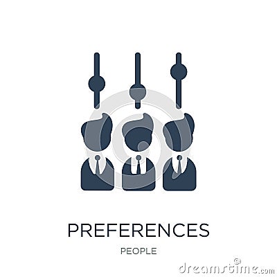 preferences icon in trendy design style. preferences icon isolated on white background. preferences vector icon simple and modern Vector Illustration