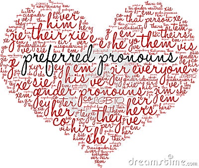 Preferred Pronouns Word Cloud Vector Illustration