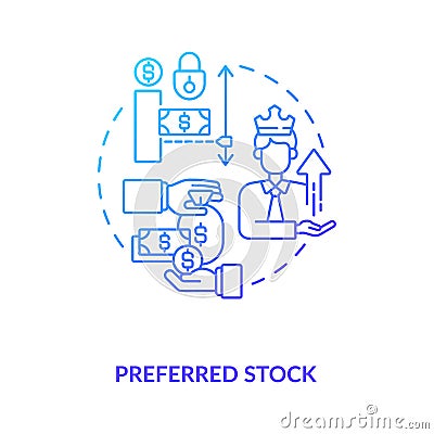 Preferred stock concept icon Vector Illustration