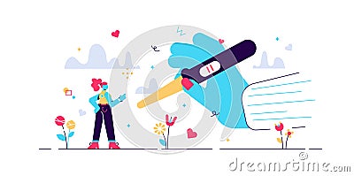 Pregnancy test vector illustration. Flat tiny Vector Illustration