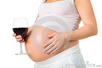 Pregnancy and alcohol. Stock Photo