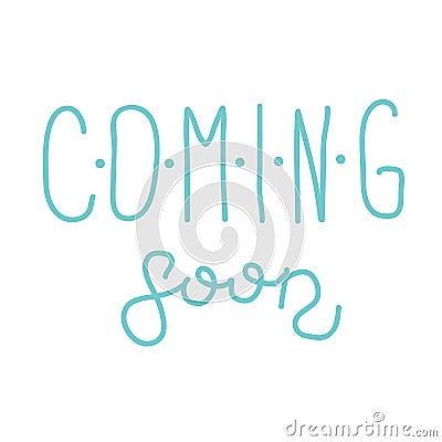 Pregnancy Announcements. Coming soon Lettering. Baby photo album blue elements isolated on white background Stock Photo
