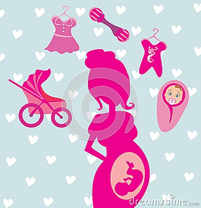 Pregnancy Cartoon Vector Illustration