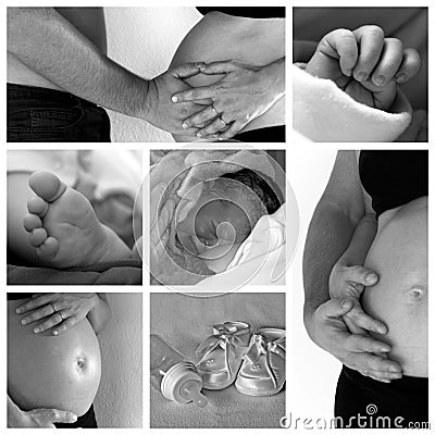 Pregnancy collage Stock Photo