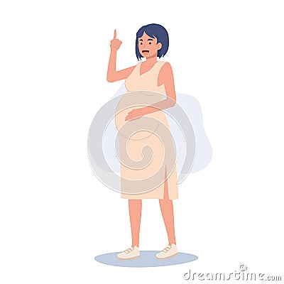 Pregnancy Concept Illustration. Expecting Mother Giving Pregnancy Advice. Expert Tips for Moms-to-Be Vector Illustration