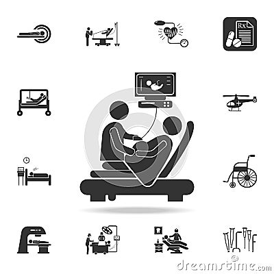 Pregnancy Diagnostics, Sonography illustration icon. Detailed set of medicine element Illustration. Premium quality graphic design Cartoon Illustration