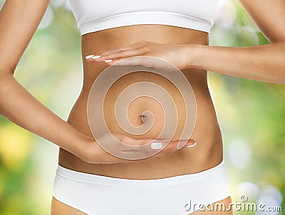 Pregnancy or diet concept Stock Photo