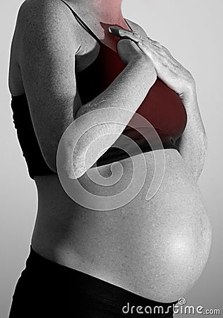 Pregnancy and heartburn Stock Photo