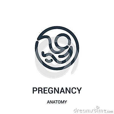 pregnancy icon vector from anatomy collection. Thin line pregnancy outline icon vector illustration. Linear symbol for use on web Vector Illustration