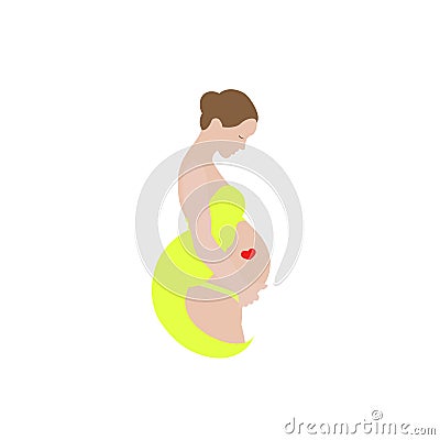 Pregnancy icon woman Vector Illustration