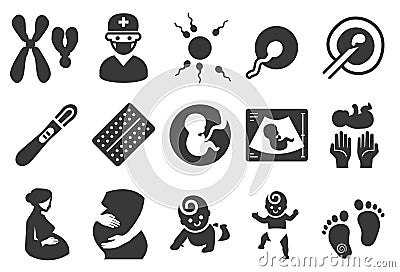 Pregnancy icons Vector Illustration