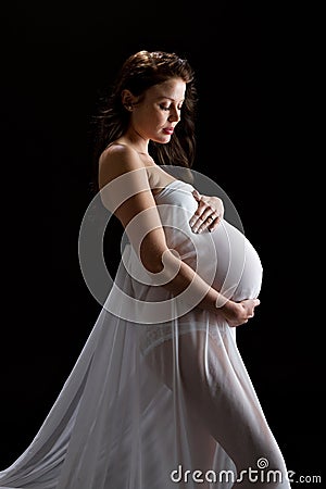 Pregnancy Model 36 weeks Stock Photo