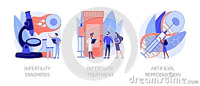 Infertility test and treatment vector concept metaphors. Vector Illustration