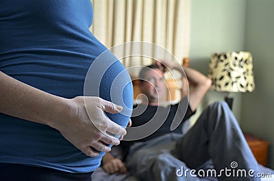 Pregnancy - pregnant woman family issue Stock Photo