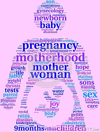 Pregnancy tagcloud pictogram Stock Photo